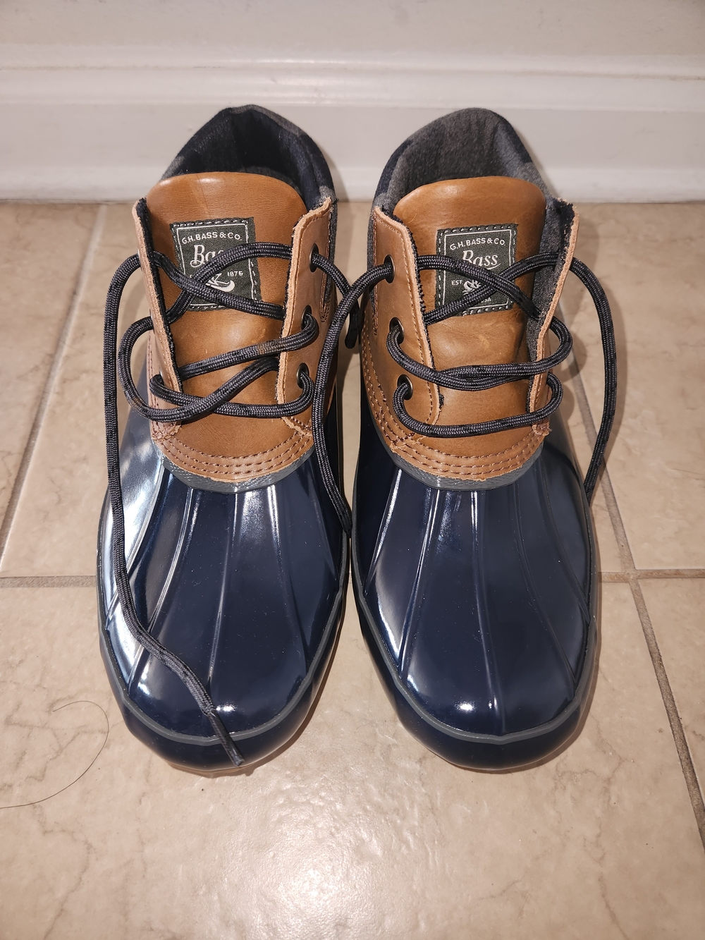 Bass Navy and Tan Duck Boots